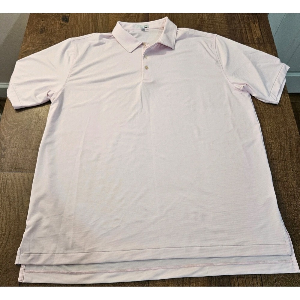Peter Millar Summer Comfort XXL Pink Striped Golf Polo Shirt Short Sleeve